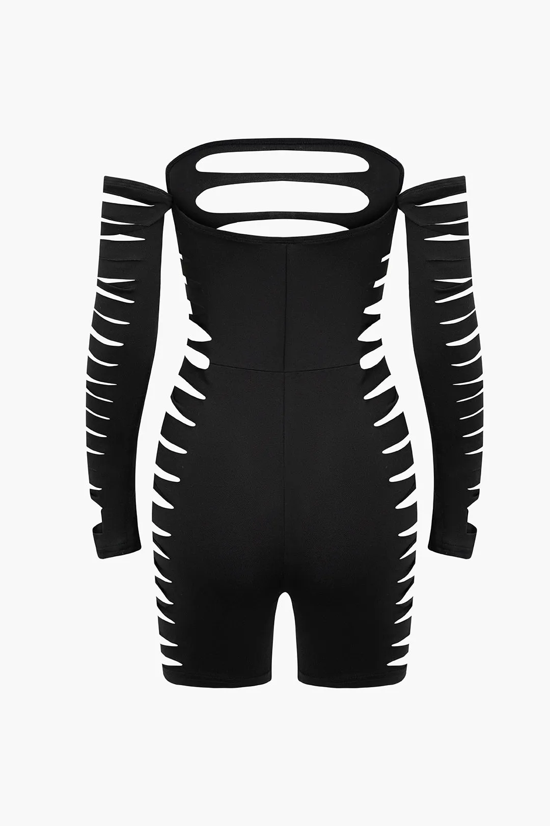 Off Shoulder Cut Out Long Sleeve Romper sold by Micas