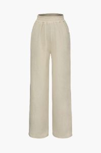 Straight Pants With Elastic Waistband sold by Micas