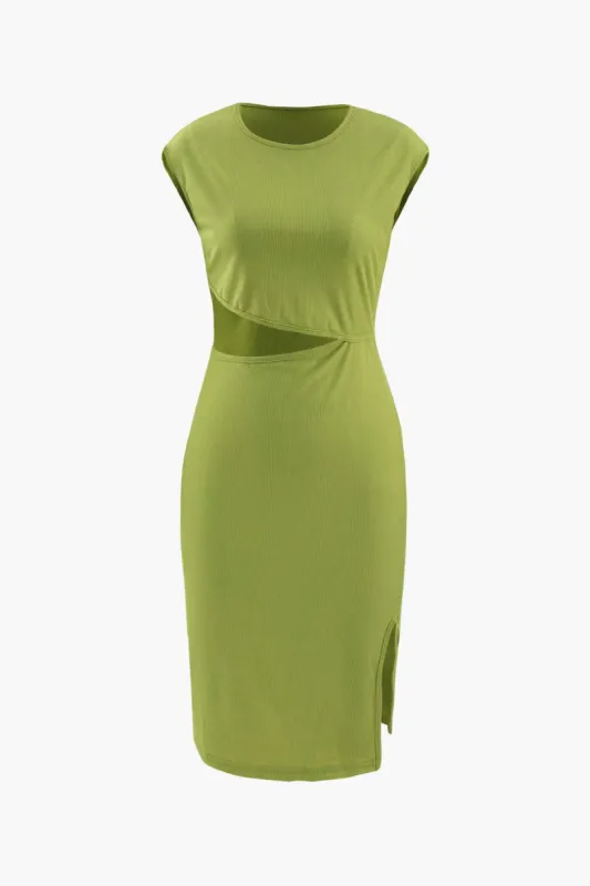 Cap Sleeve Cut Out Slit Mini Dress sold by Micas