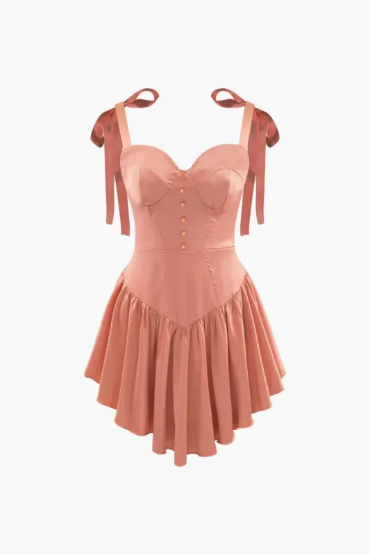 Tie Strap Corset Ruffle Mini Dress sold by Micas