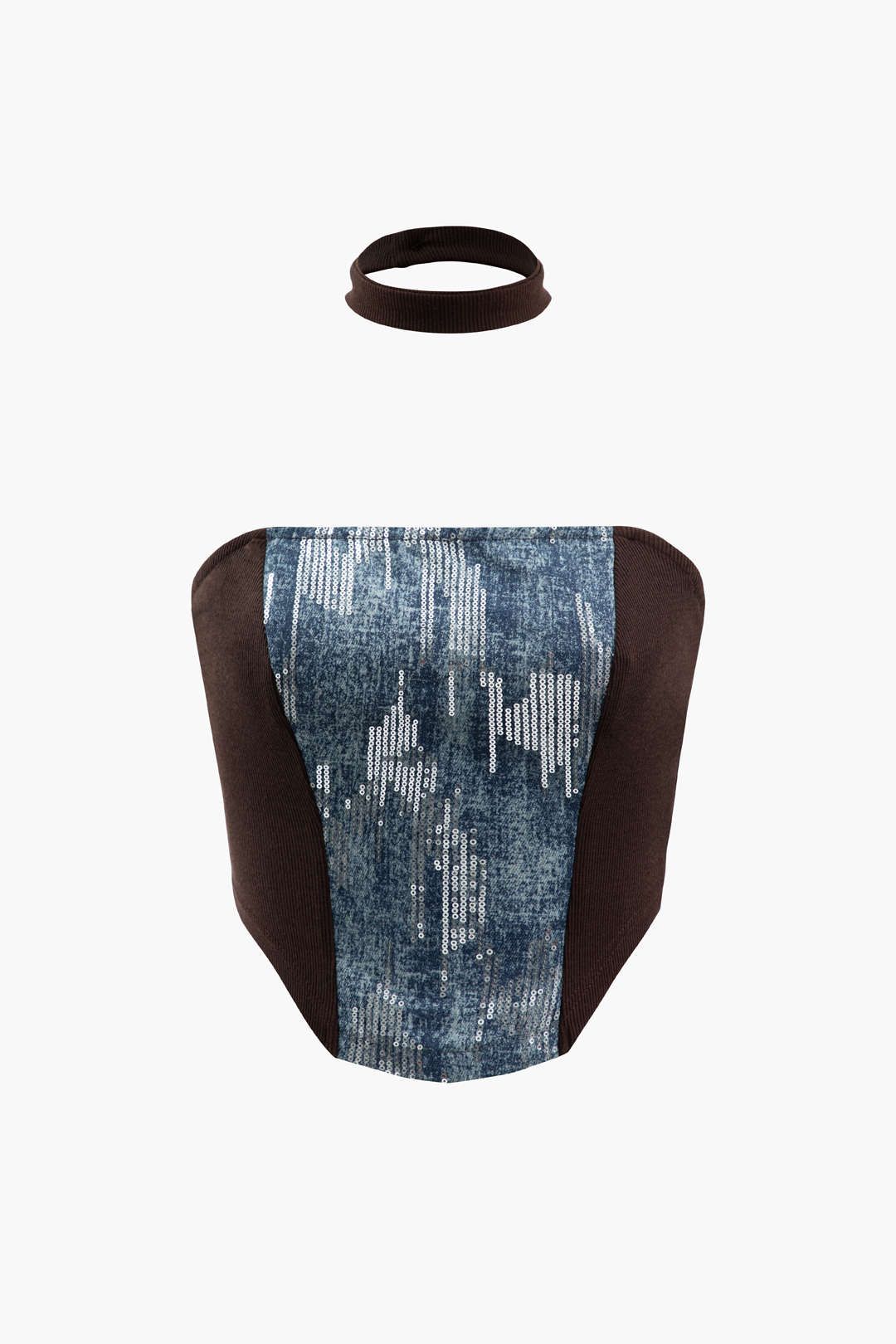 Sequin Embellished Tube Top With Choker sold by Micas