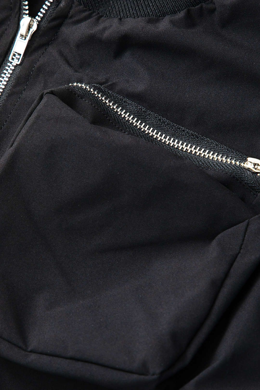 Stand Collar Zip Up Pocket Long Sleeve Crop Jacket sold by Micas product image thumbnail 3