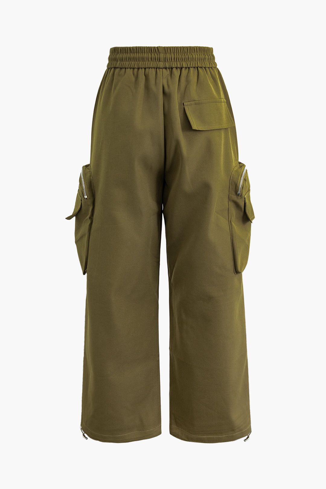 Drawstring Zipper Pocket Wide Leg Cargo Pants sold by Micas product image thumbnail 2