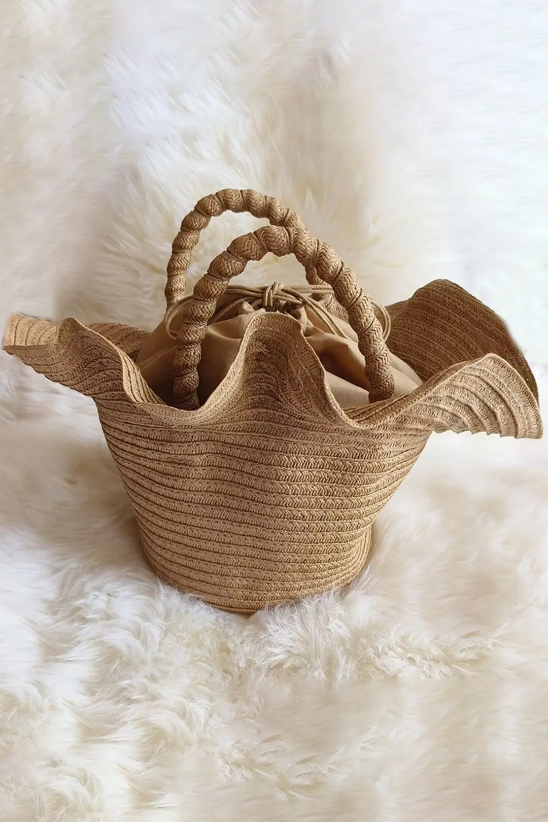 Ruffled Trim Mini Tote Bag sold by Micas