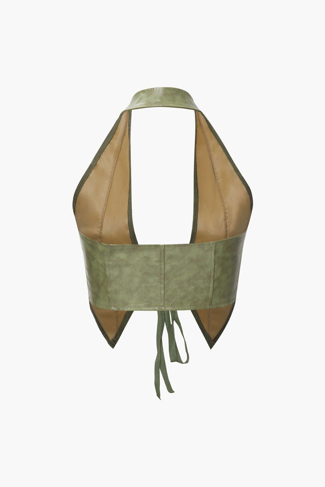 Faux Leather Tie Front Halter Top sold by Micas product image thumbnail 2