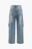 Faded Pocket Tie-Up Jeans sold by Micas
