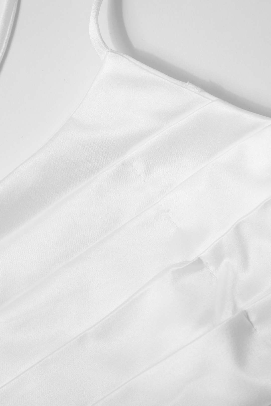 Pleated Satin Knot Back Mini Dress sold by Micas product image thumbnail 5