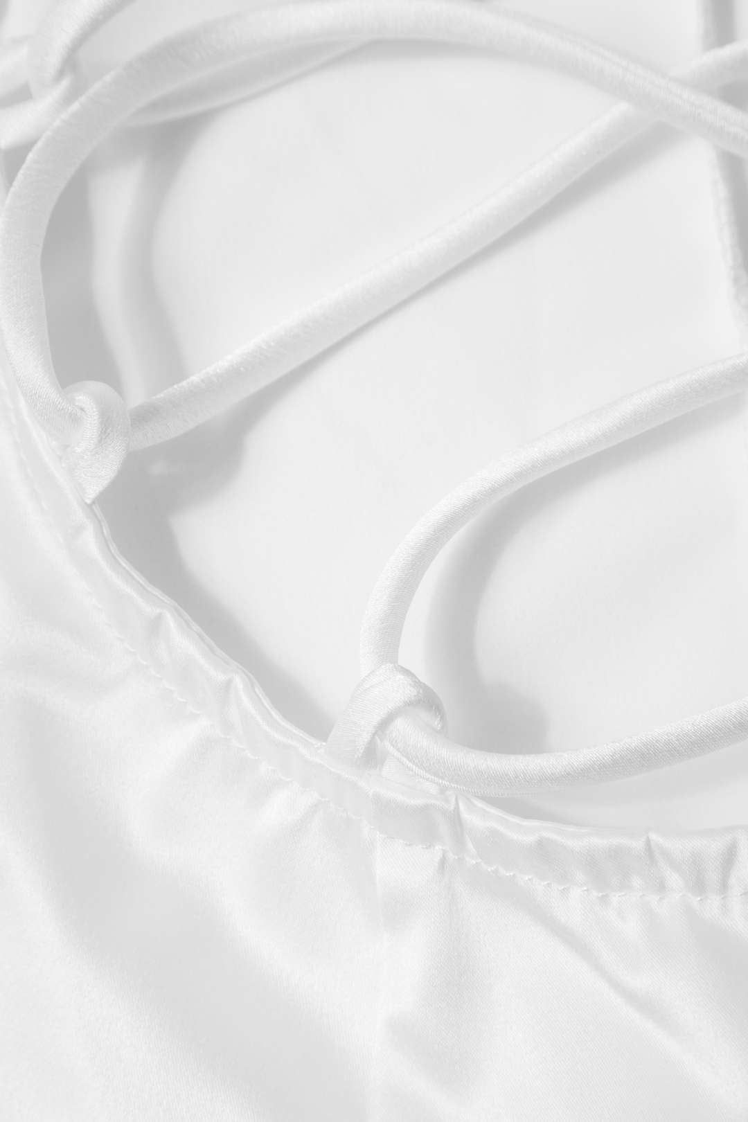 Pleated Satin Knot Back Mini Dress sold by Micas product image thumbnail 4