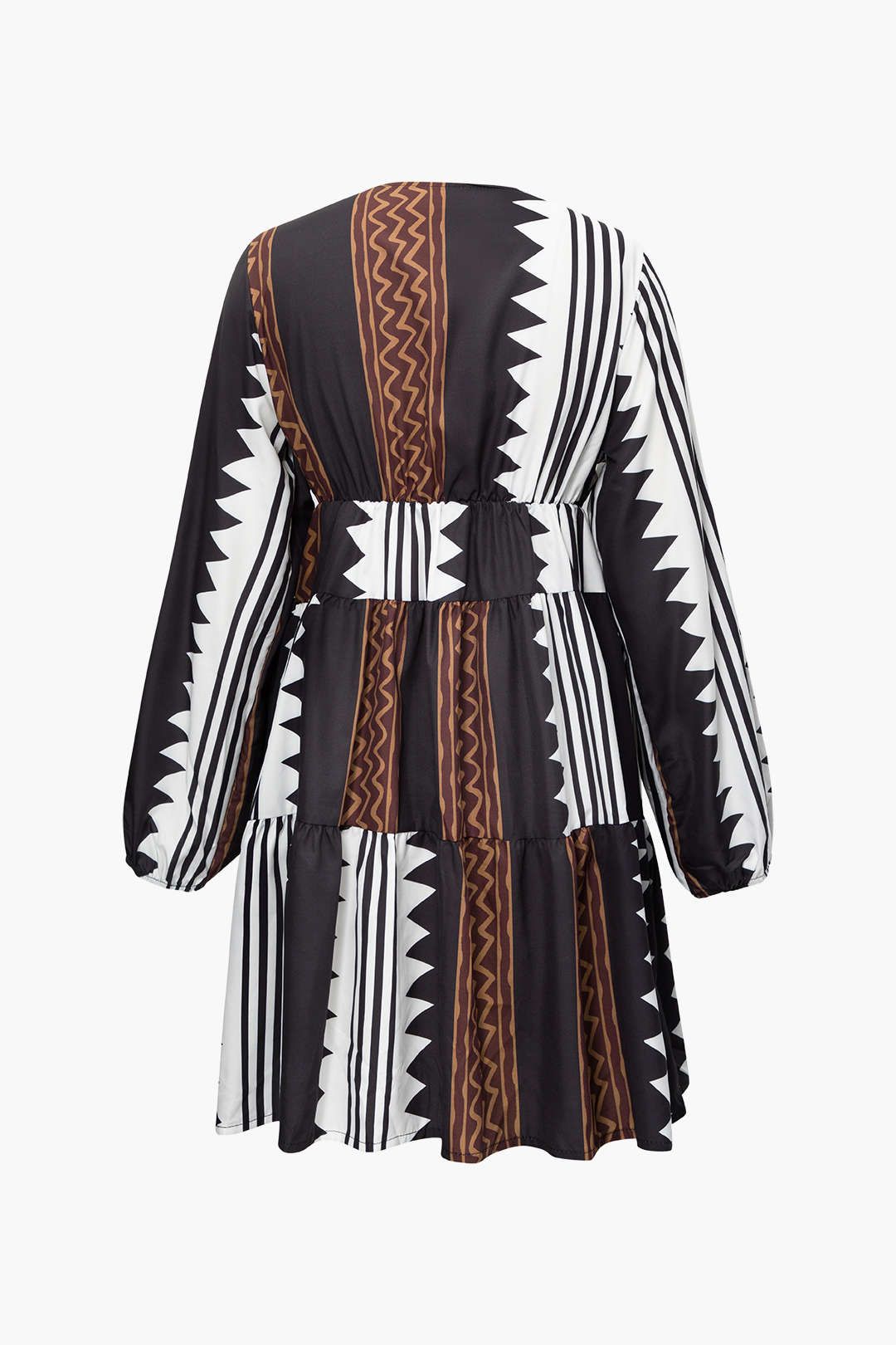 Geometric Print V-neck Long Sleeve Mini Dress sold by Micas product image thumbnail 3