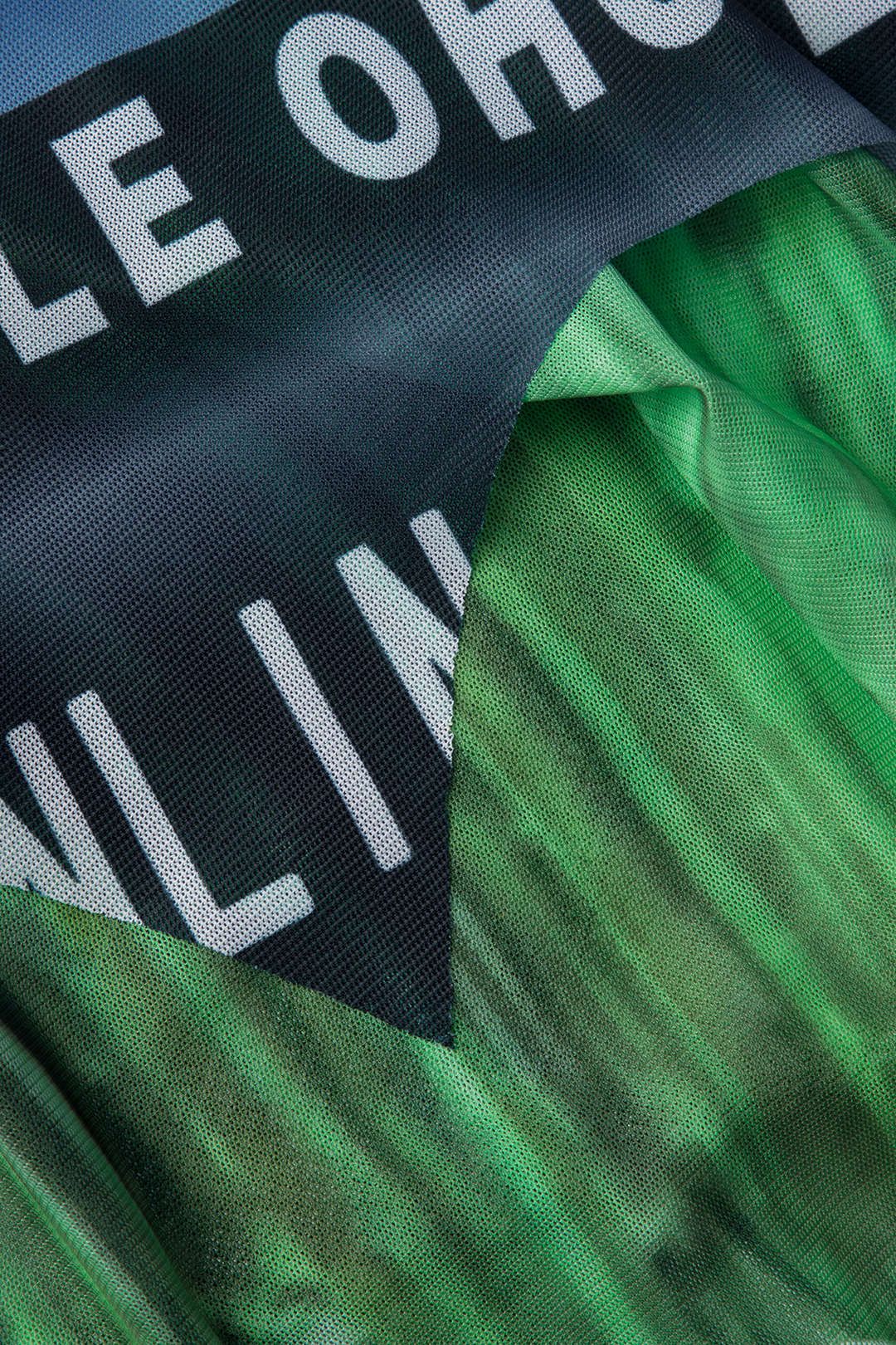 Number & Letter Print Mesh Backless Mini Dress sold by Micas product image thumbnail 4