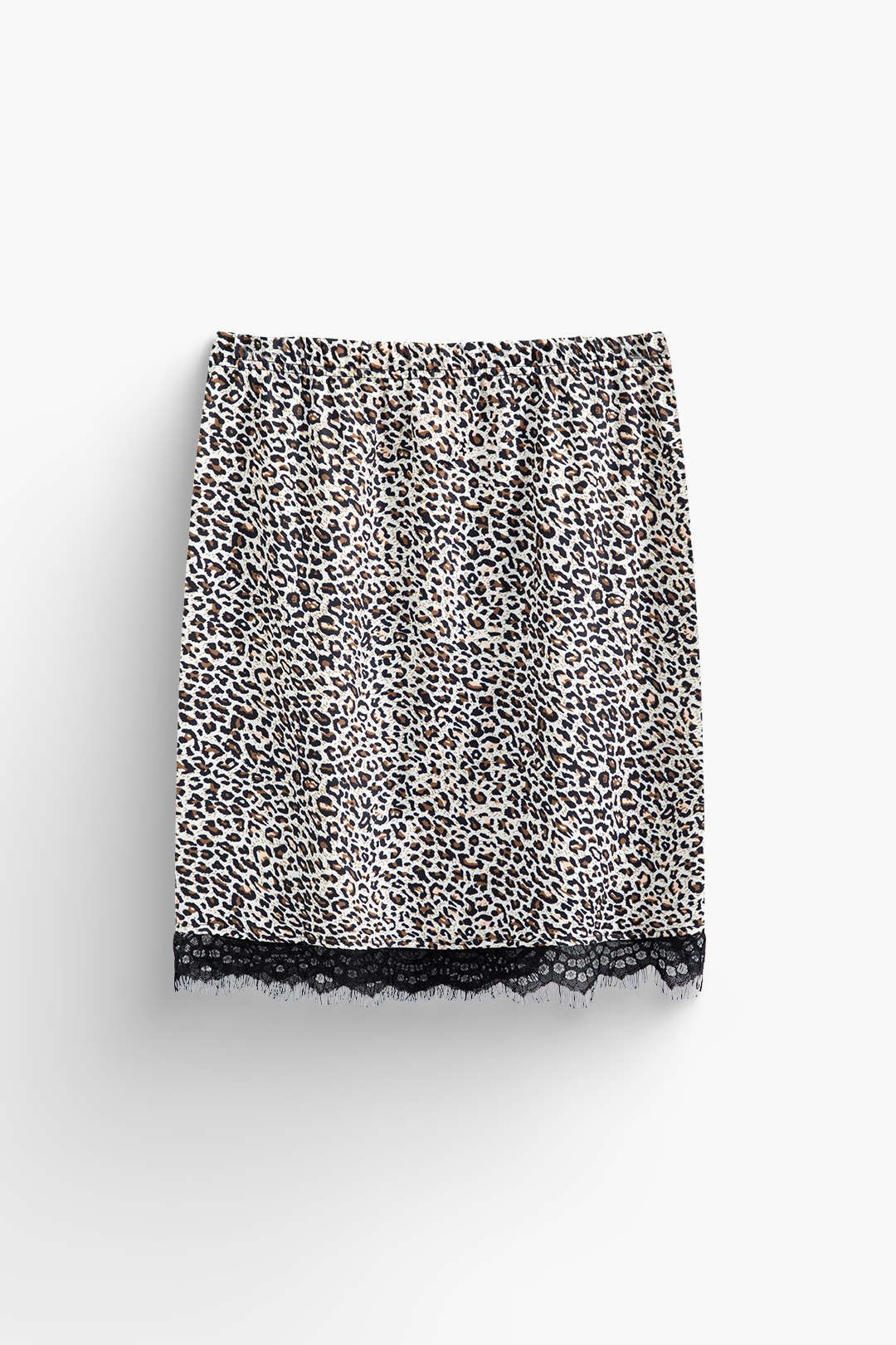 Leopard Print Lace Trim Mini Skirt sold by Micas product image thumbnail 2