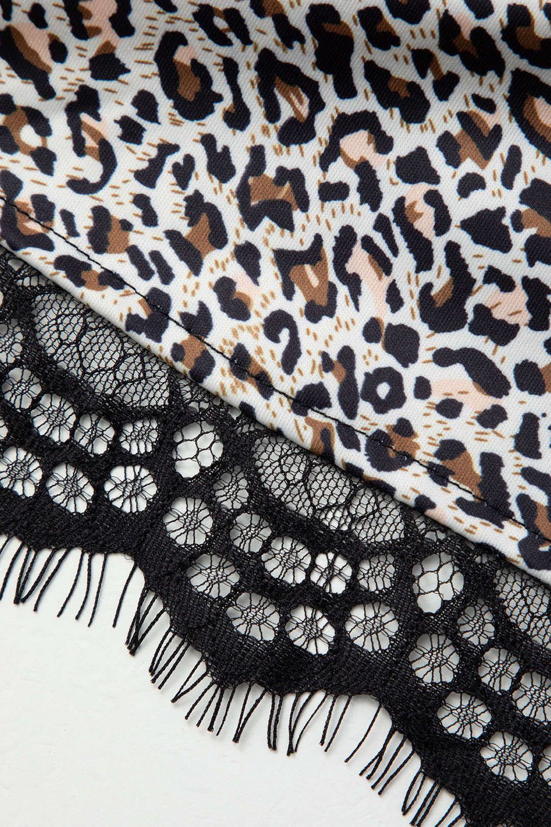 Leopard Print Lace Trim Mini Skirt sold by Micas product image thumbnail 3