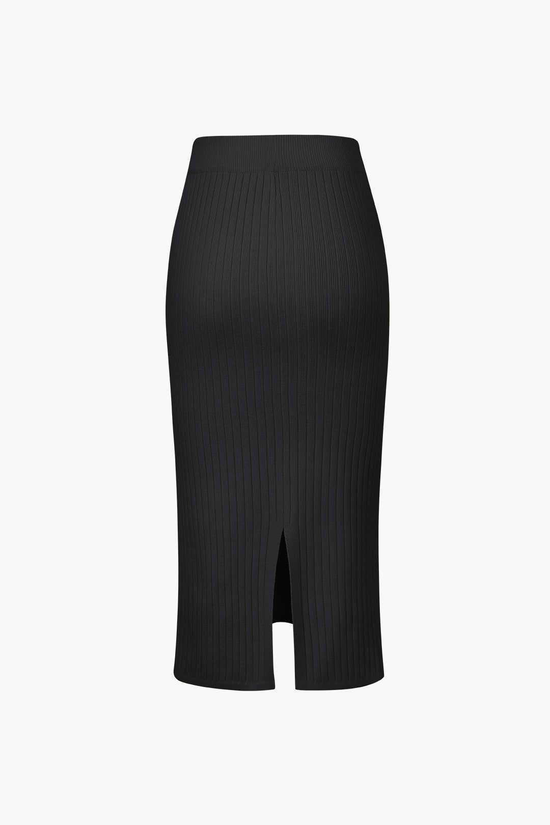 Rib-Knit Slit Midi Skirt sold by Micas product image thumbnail 2