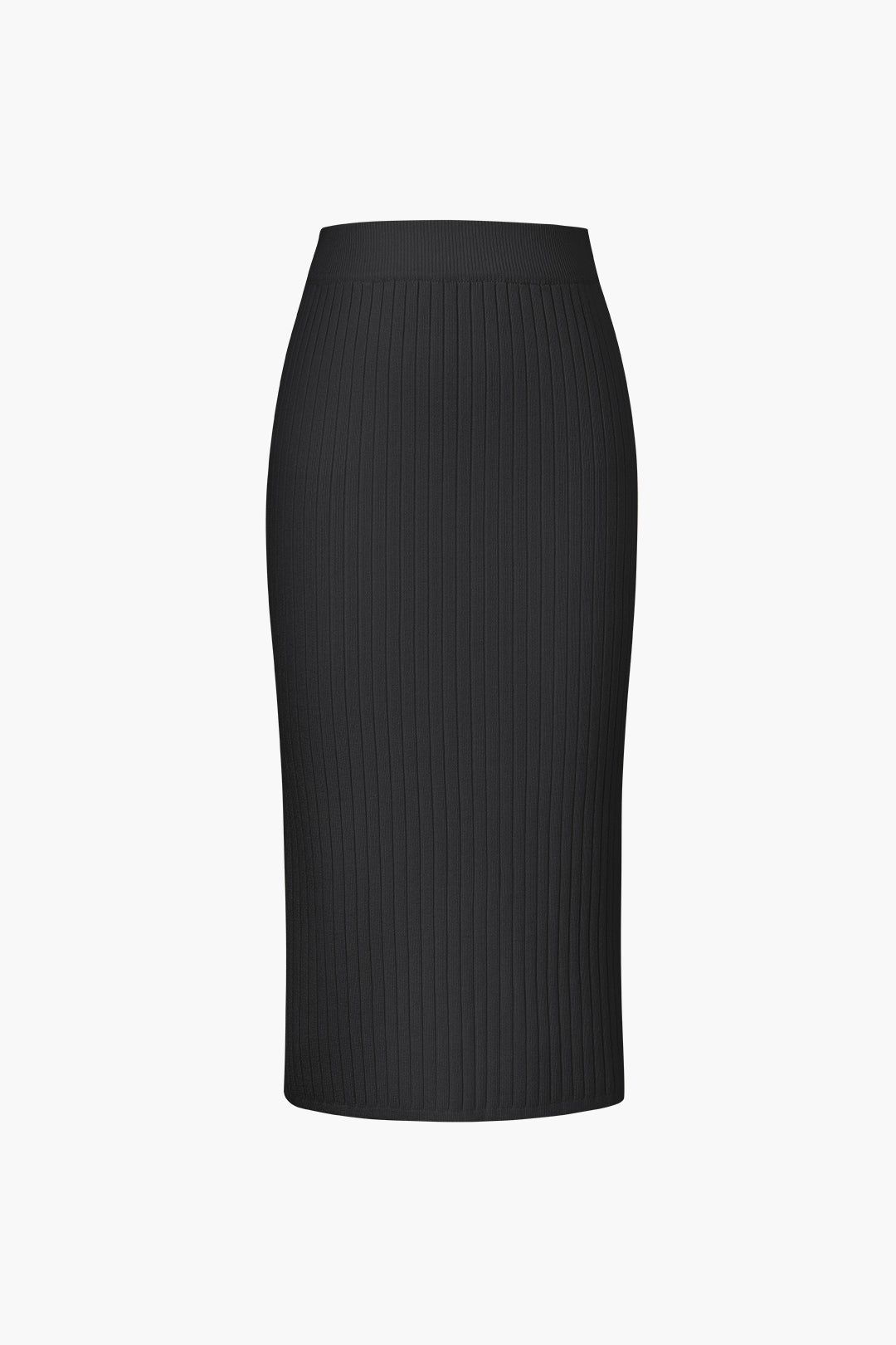 Rib-Knit Slit Midi Skirt sold by Micas
