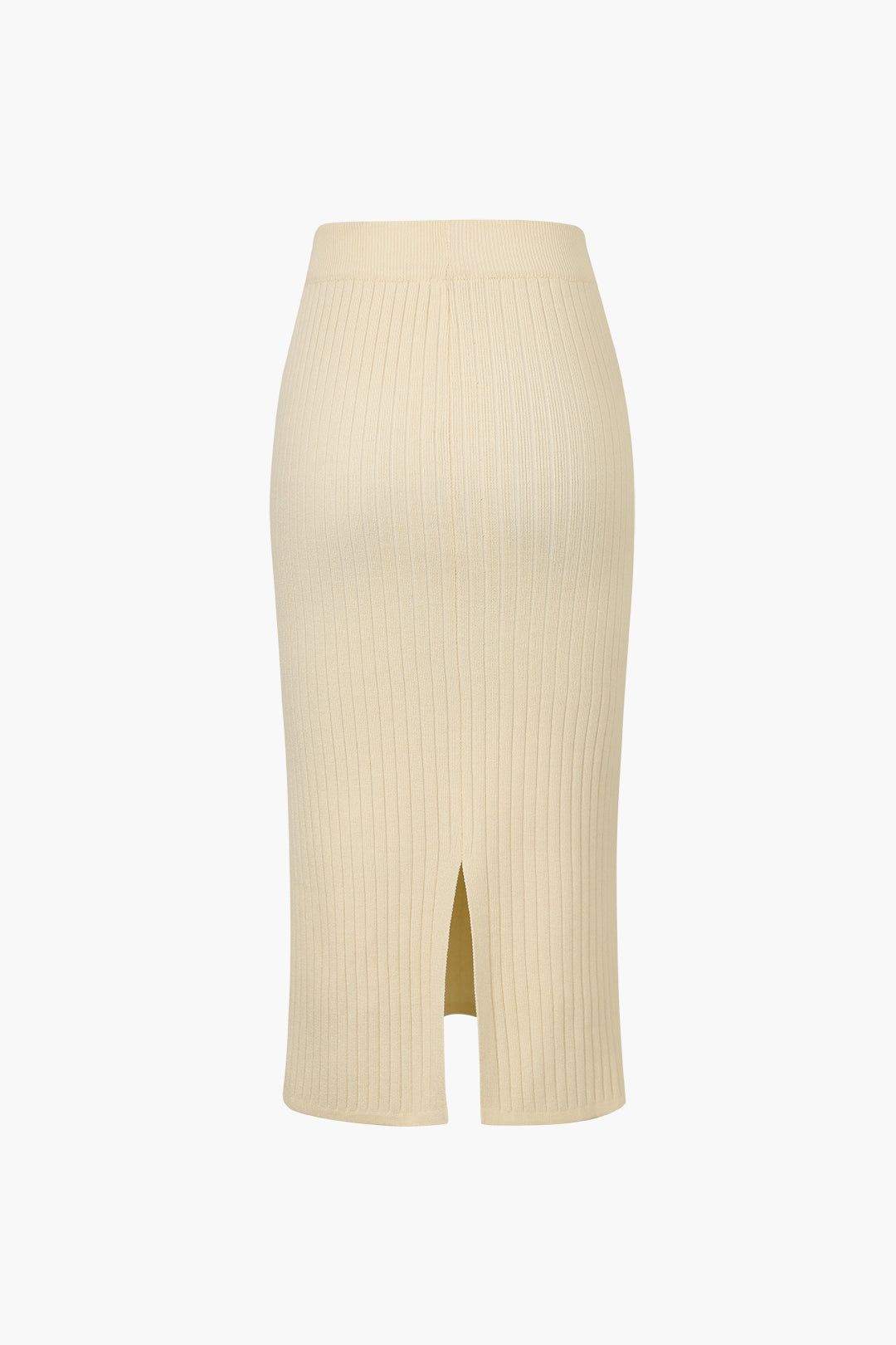 Rib-Knit Slit Midi Skirt sold by Micas product image thumbnail 4