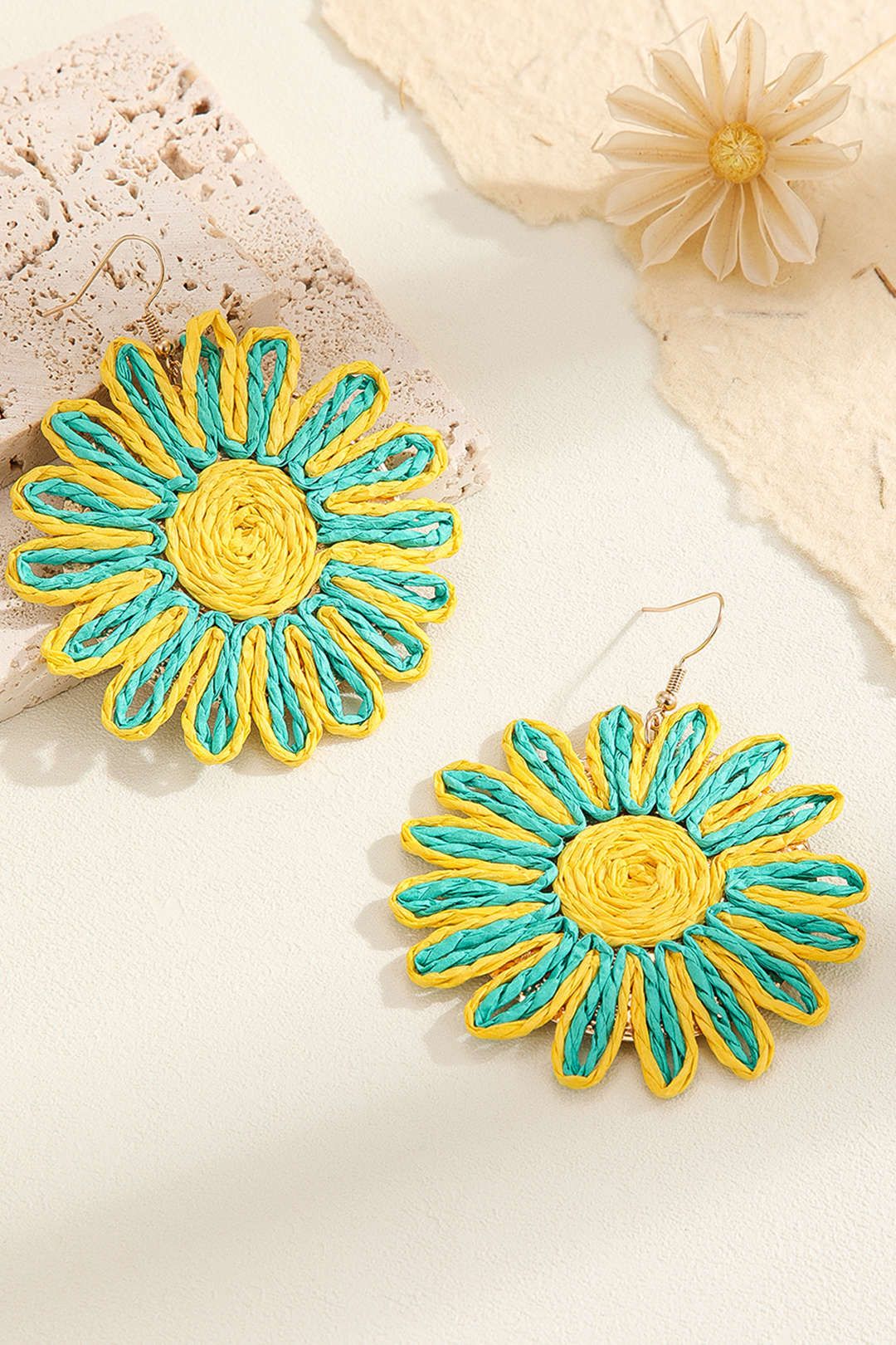 Woven Sunflower Earrings sold by Micas product image thumbnail 2