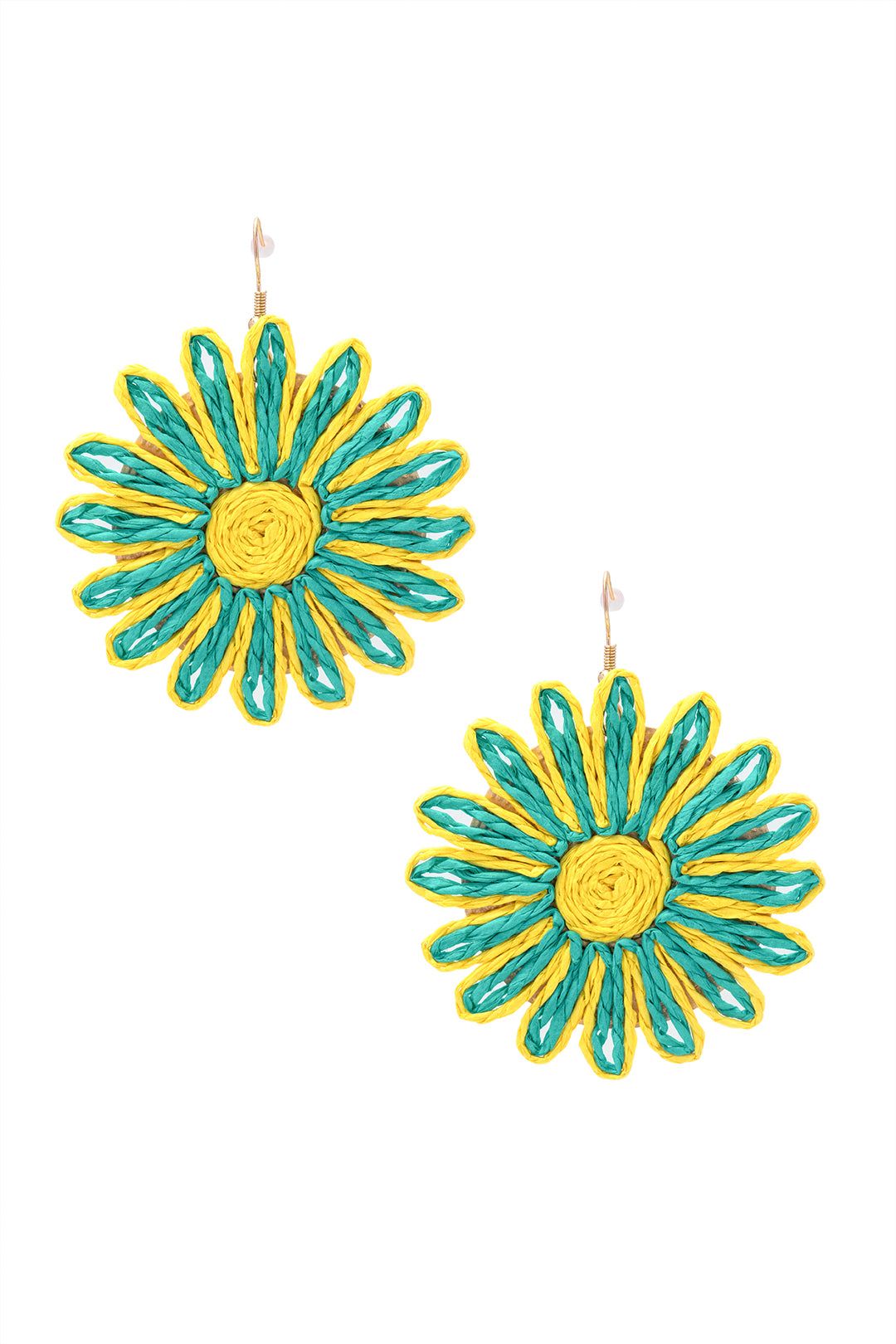 Woven Sunflower Earrings sold by Micas