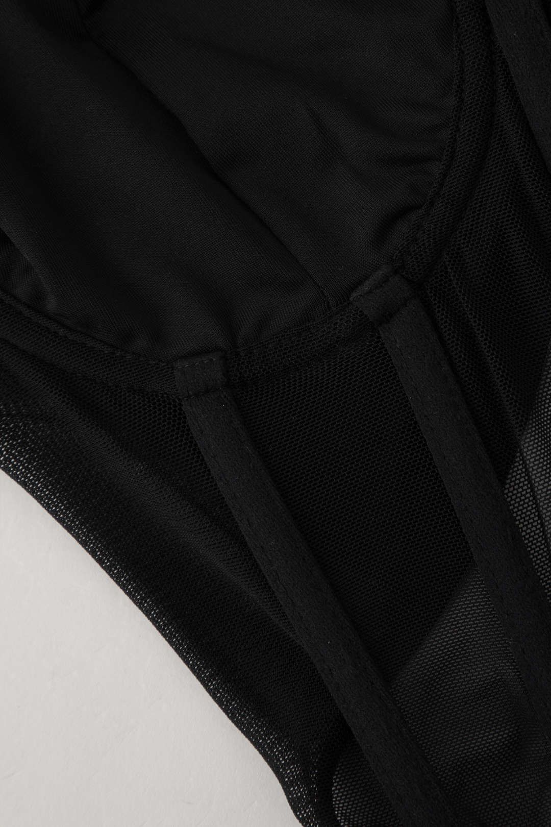 Feather Neckline Mesh Corset Top sold by Micas product image thumbnail 6