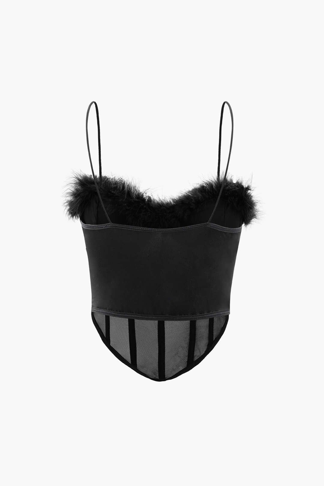 Feather Neckline Mesh Corset Top sold by Micas product image thumbnail 3