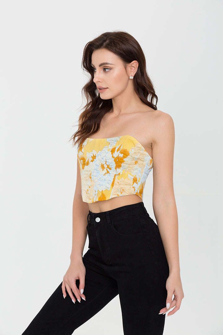 Jacquard Lace Strapless Corset Top sold by Micas product image thumbnail 2