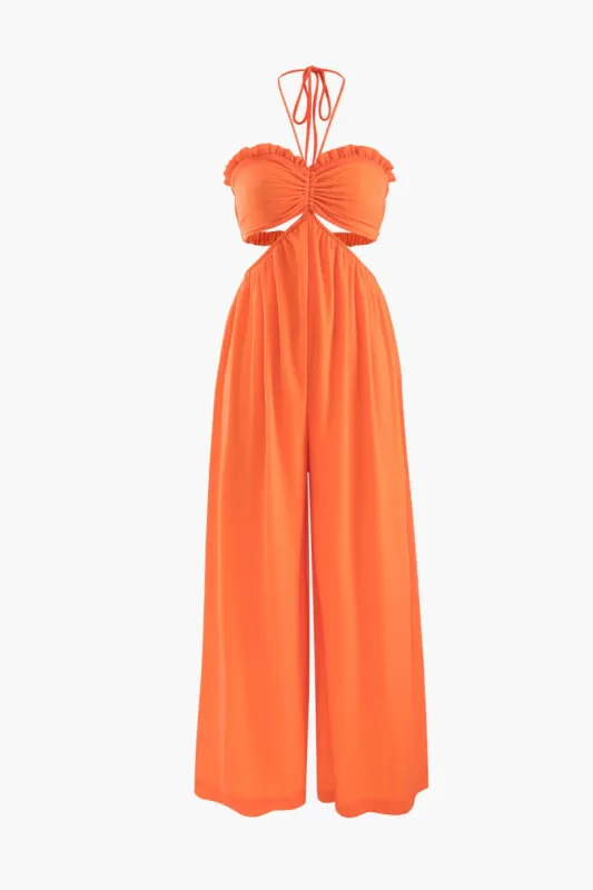 Halter Backless Wide Leg Jumpsuit sold by Micas
