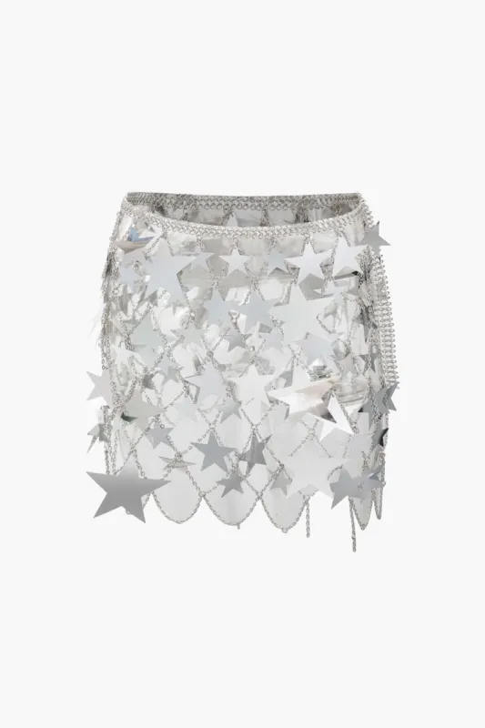 Star Sequin Mini Skirt sold by Micas