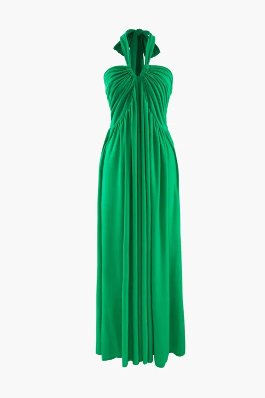 Halter Neck Ruched Maxi Dress sold by Micas