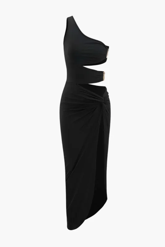 One Shoulder Cut Out Twisted Midi Dress sold by Micas