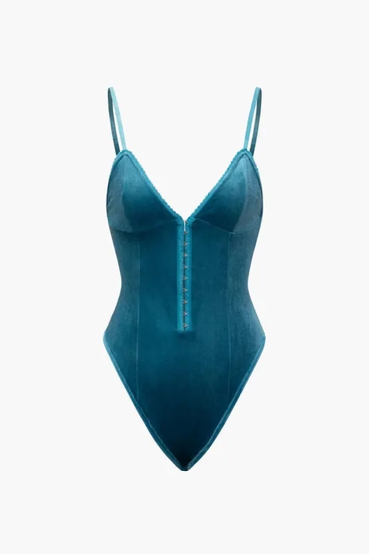 Velvet V-neck Bodysuit sold by Micas