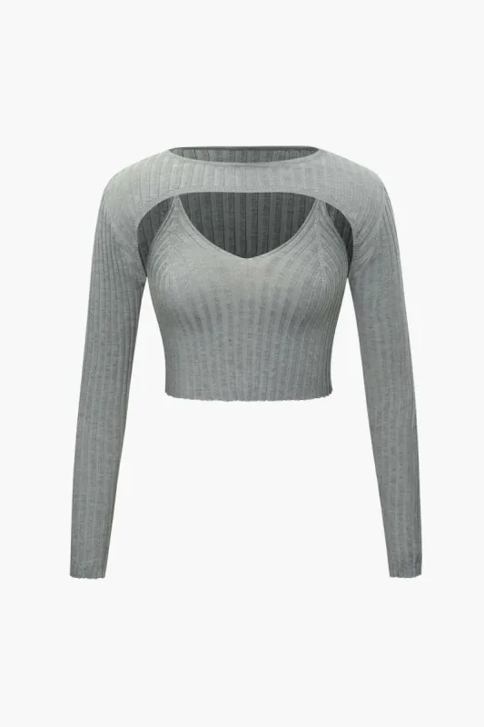 Knit Cami Top And Long Sleeve Shrug Set sold by Micas
