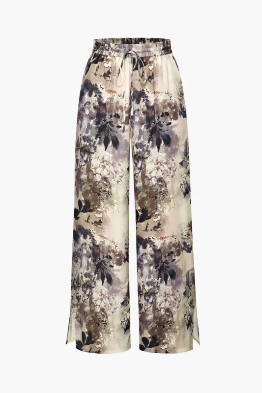 Leaves Print Wide Leg Pants sold by Micas