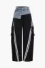 Denim Patchwork Pocket Trousers sold by Micas