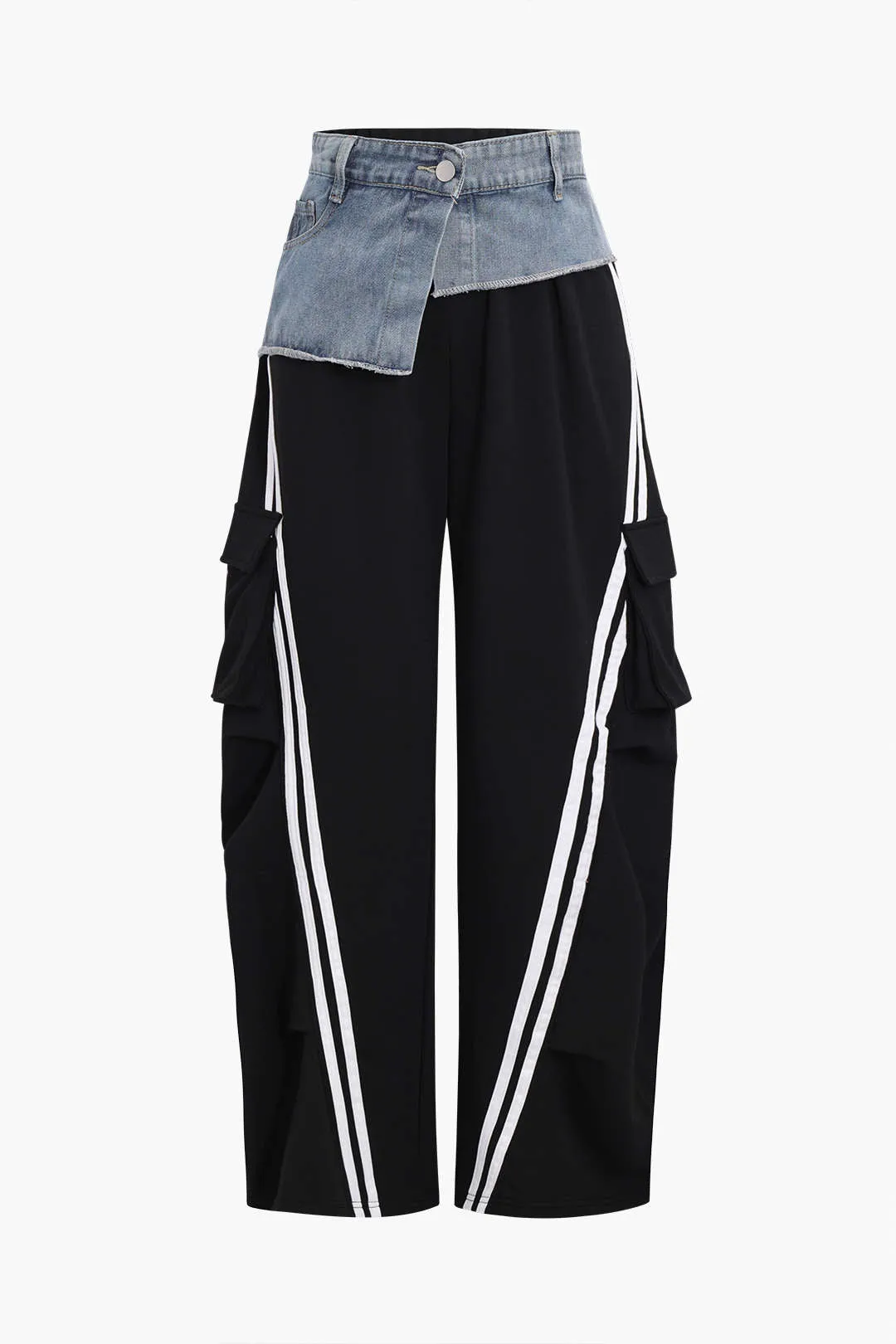 Denim Patchwork Pocket Trousers sold by Micas product image thumbnail 5