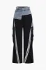 Denim Patchwork Pocket Trousers sold by Micas