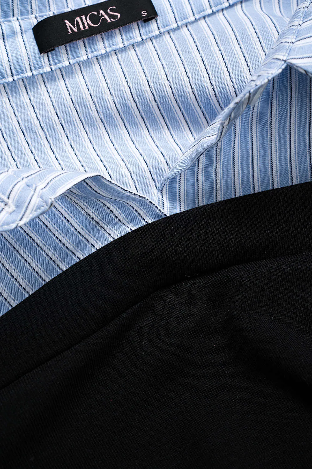 Stripes Print Patchwork Long-Sleeve Top sold by Micas product image thumbnail 3