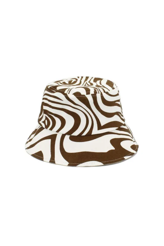 Zebra-stripe Print Bucket Hat sold by Micas