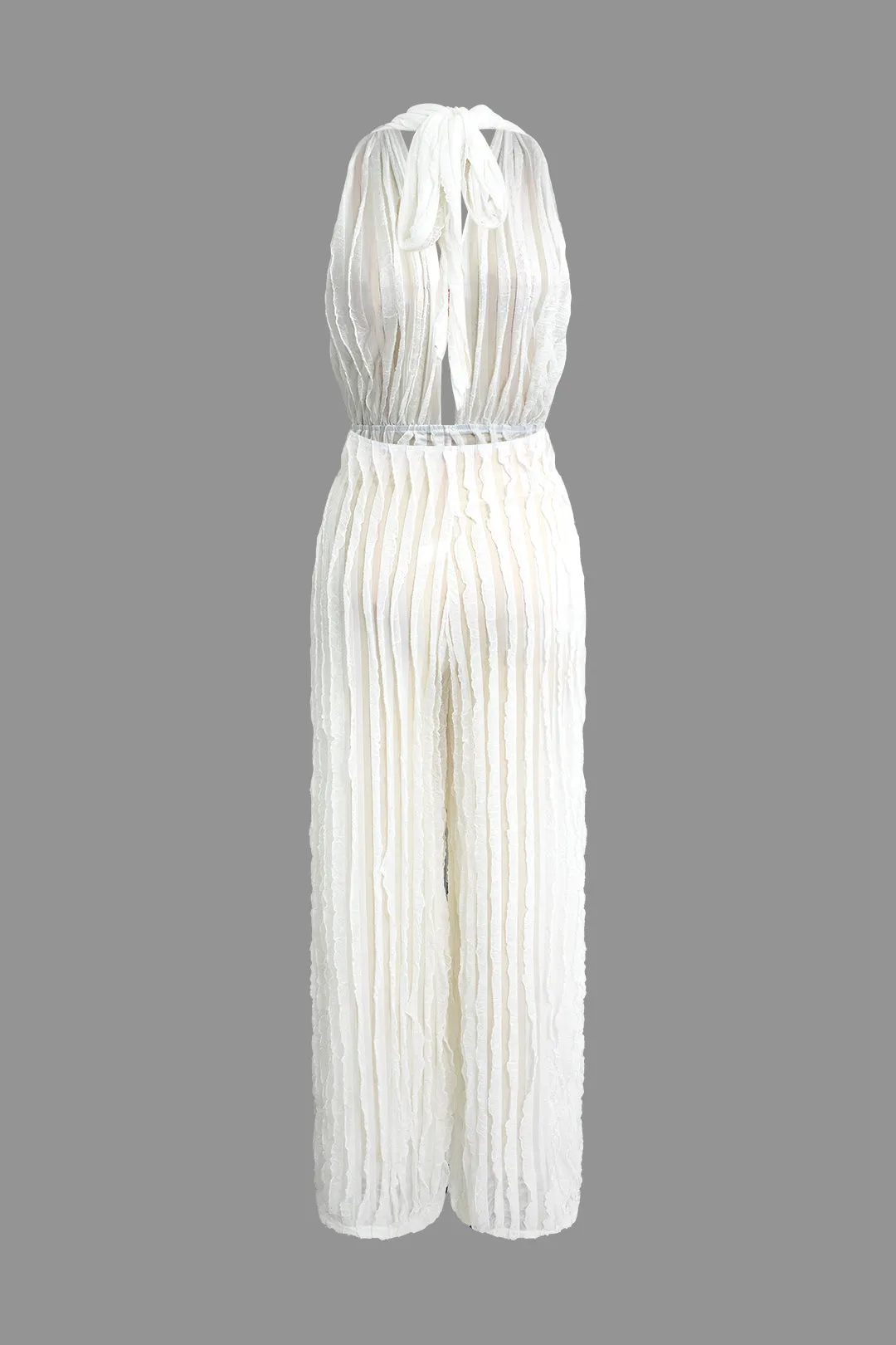 Ruffle Layer Halter Neck Backless Jumpsuit sold by Micas product image thumbnail 2