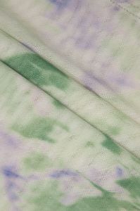 Tie Dye Long Sleeve Off-Shoulder Mesh Top sold by Micas