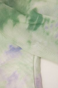 Tie Dye Long Sleeve Off-Shoulder Mesh Top sold by Micas