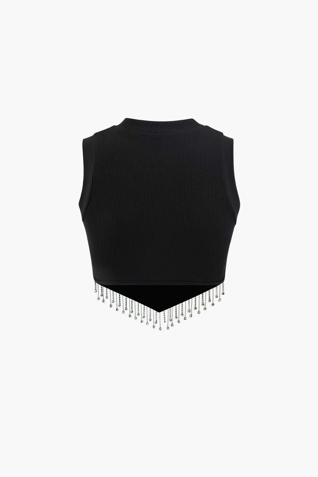 Rhinestone Hem Rib Knit Tank Top sold by Micas product image thumbnail 2