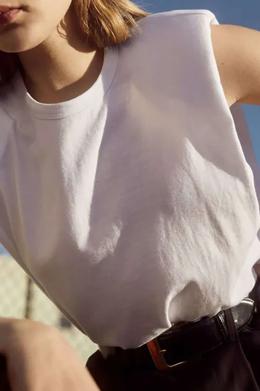 Solid Round Neck Sleeveless T-shirt sold by Micas