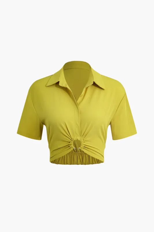 Ring Detail Crop Shirt sold by Micas