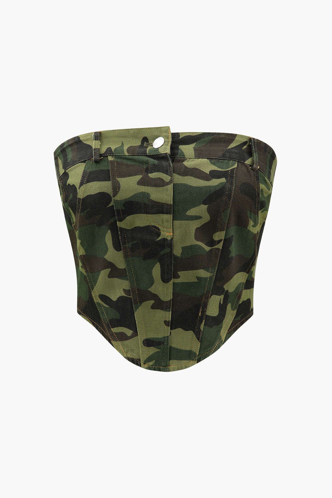 Camo Print Strapless Corset Top sold by Micas