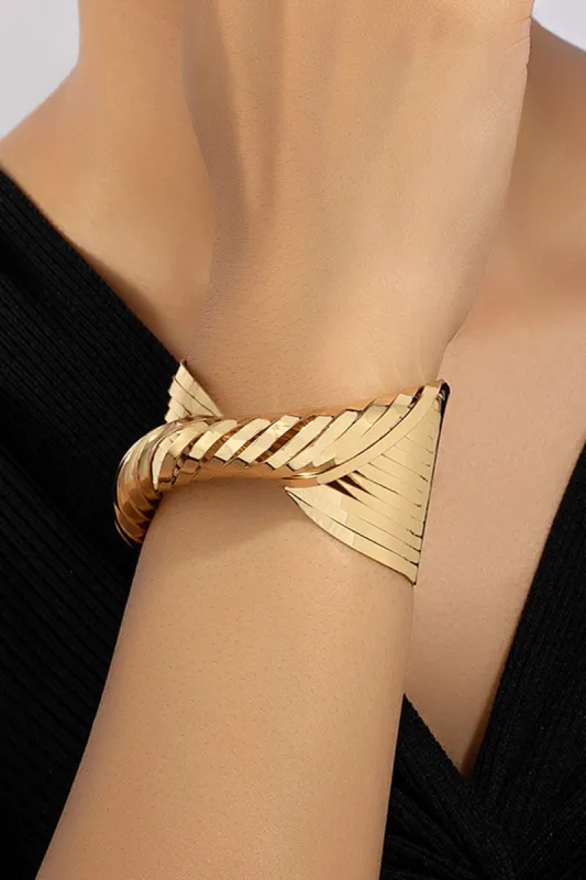 Twist Hollow Out Metal Cuff Bracelet sold by Micas