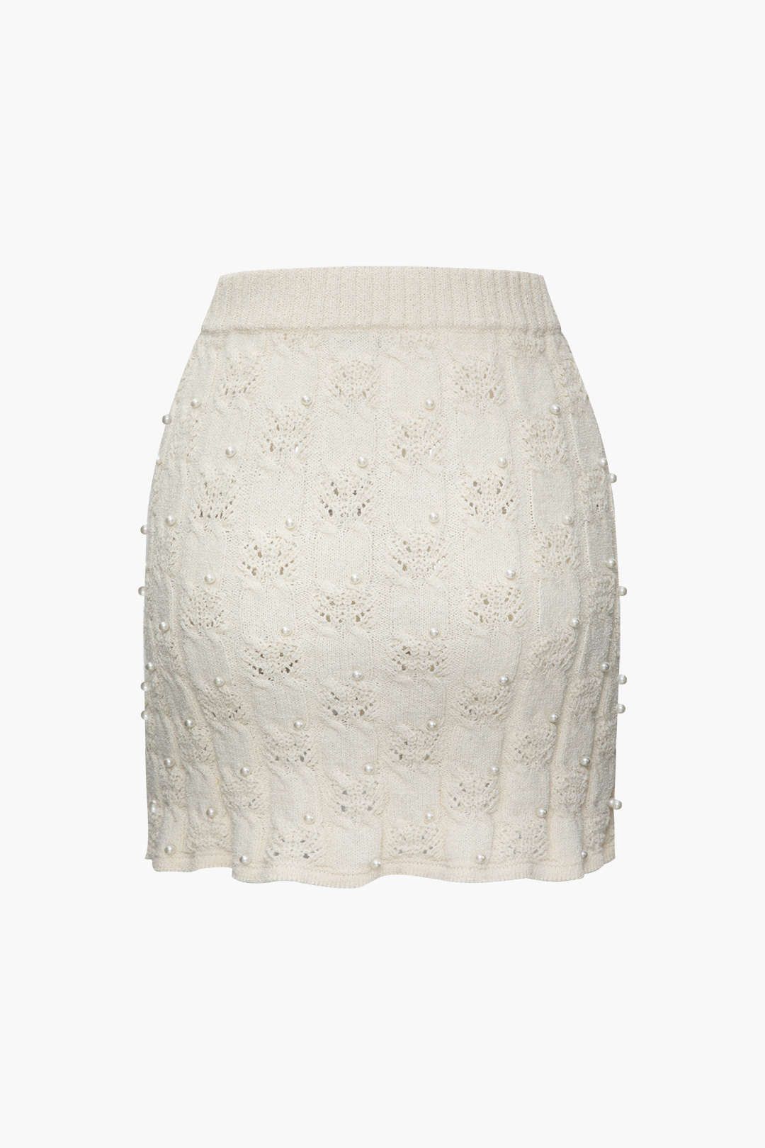 Pearl Embellished Open Knit A-line Mini Skirt sold by Micas product image thumbnail 2