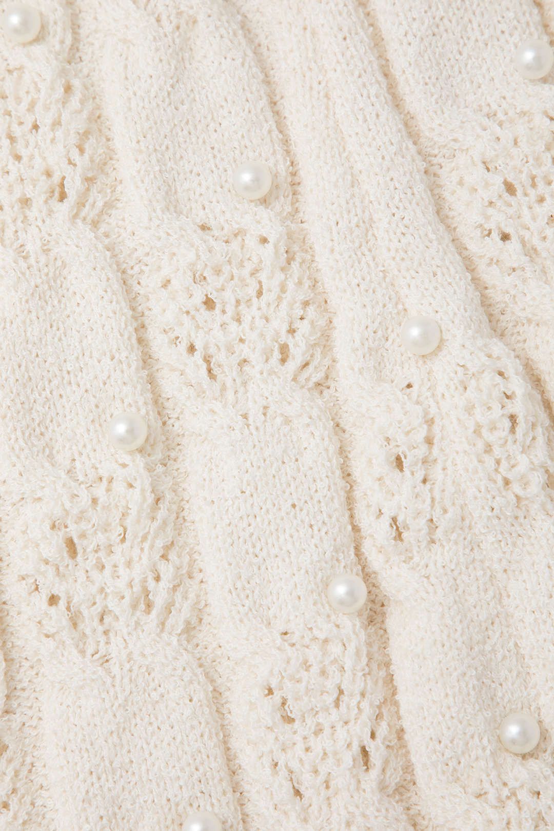 Pearl Embellished Open Knit A-line Mini Skirt sold by Micas product image thumbnail 3