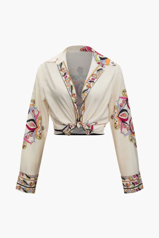 Floral Print Long Sleeve Shirt sold by Micas