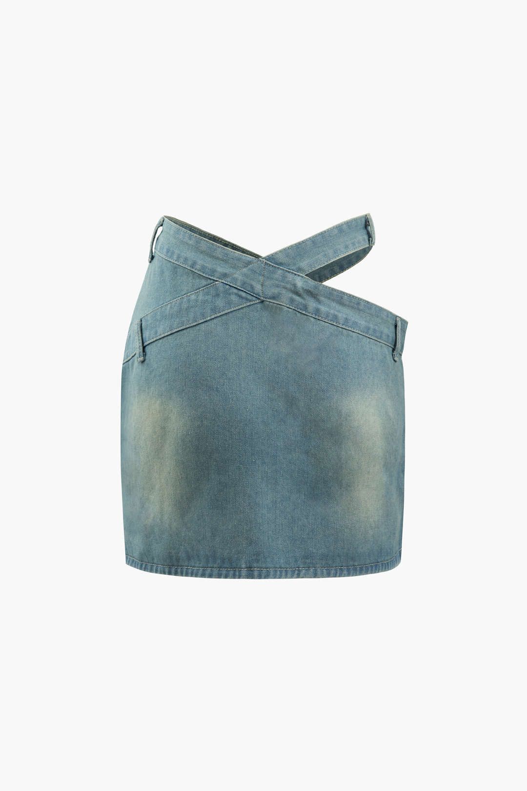 Asymmetric Cut Out Denim Mini Skirt sold by Micas product image thumbnail 2