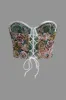 Floral Pattern Braided Tie Bustier Tube Top sold by Micas