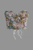 Floral Pattern Braided Tie Bustier Tube Top sold by Micas